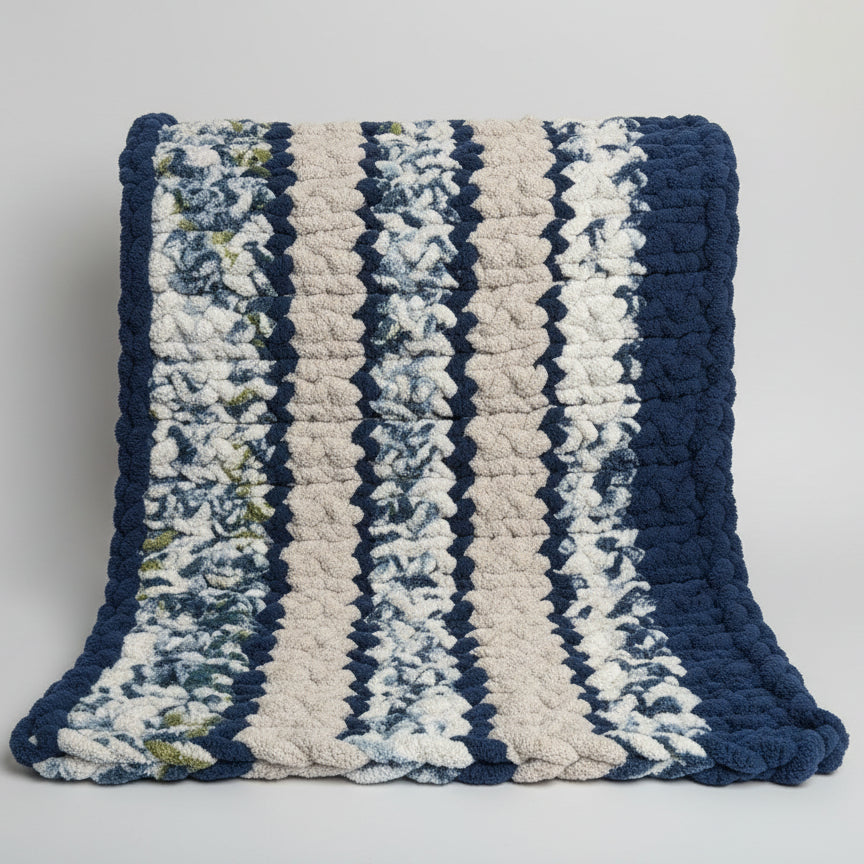 Photo of a blue baby blanket