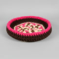 A photo of a colorful pet bed