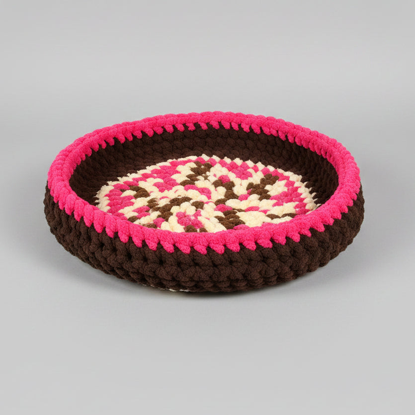 A photo of a colorful pet bed