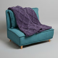 Photo of purple cable lattice throw blanket